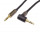 PremiumCord HQ stíněný kabel stereo Jack 3.5mm - Jack 3.5mm zahnutý 90°, 3m